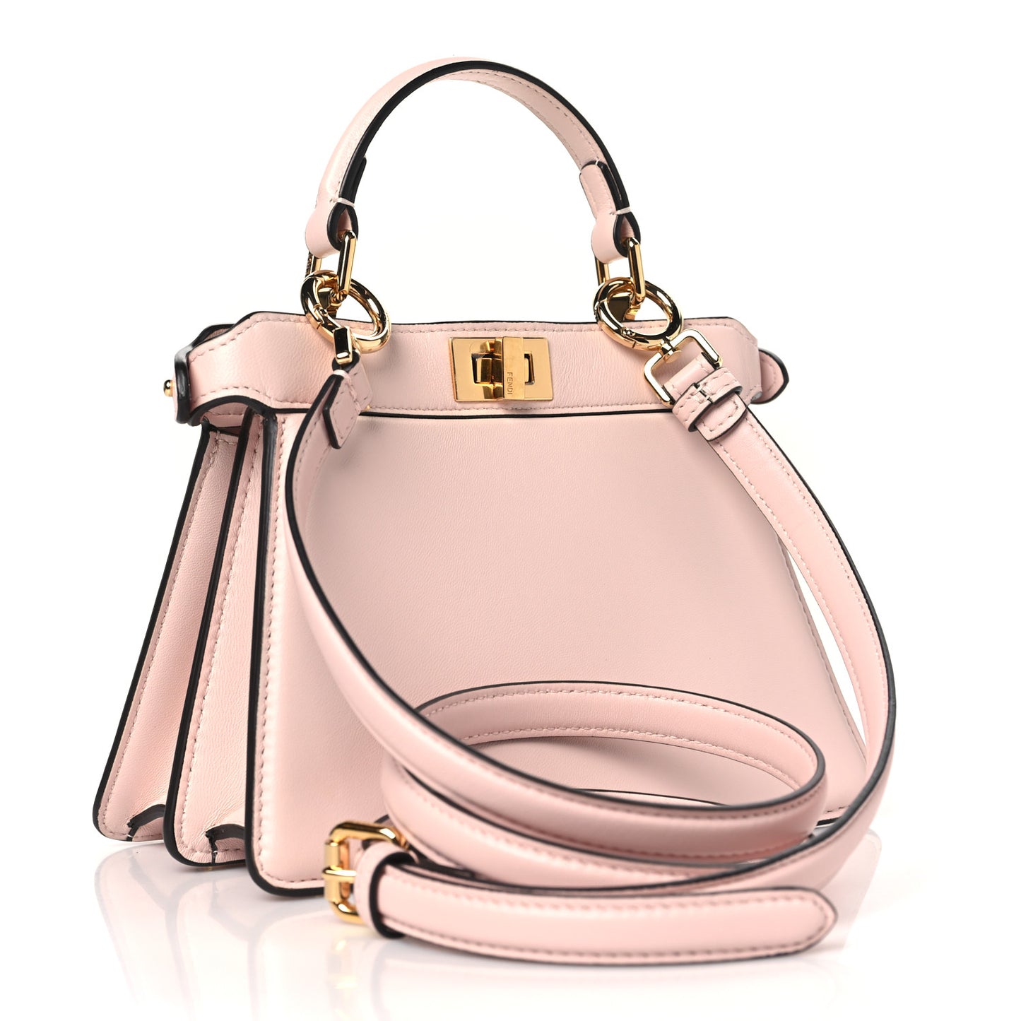 Shiny Nappa Petite Peekaboo I SEE U Satchel Rosa Confetto