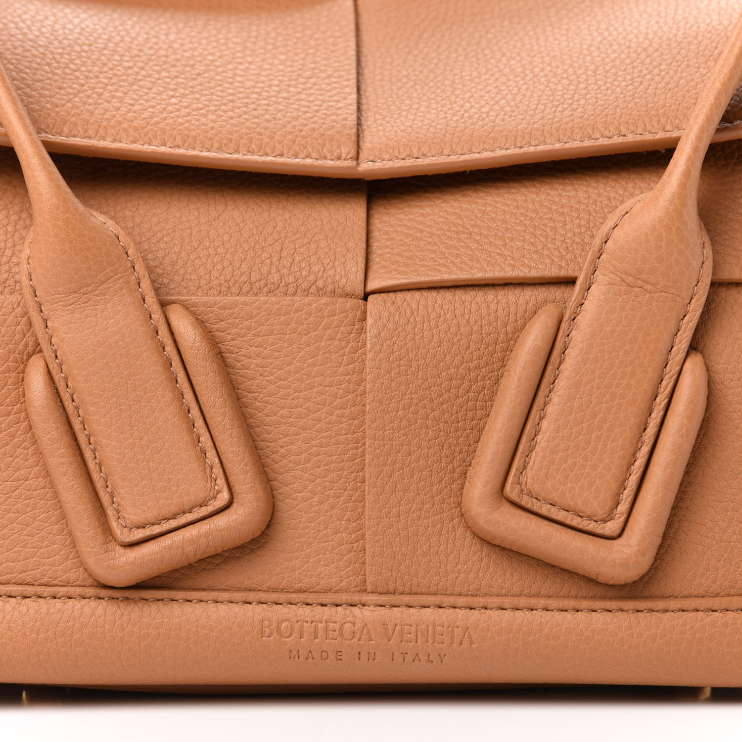 Bottega Veneta Grained Calfskin Maxi Intrecciato Arco 29 Tan 10 of 11