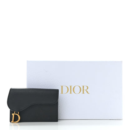 Christian Dior Grained Calfskin Saddle Card Holder Black 8 of 8