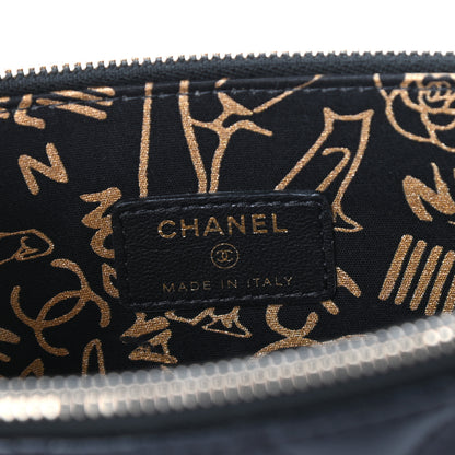 Chanel Calfskin Quilted Small Graffiti Clutch With Chain Black 6 of 9