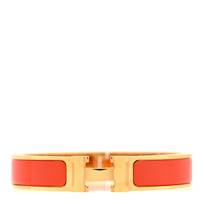 Hermes Enamel Narrow Clic Clac H Bracelet PM Orange Fruite 1 of 5