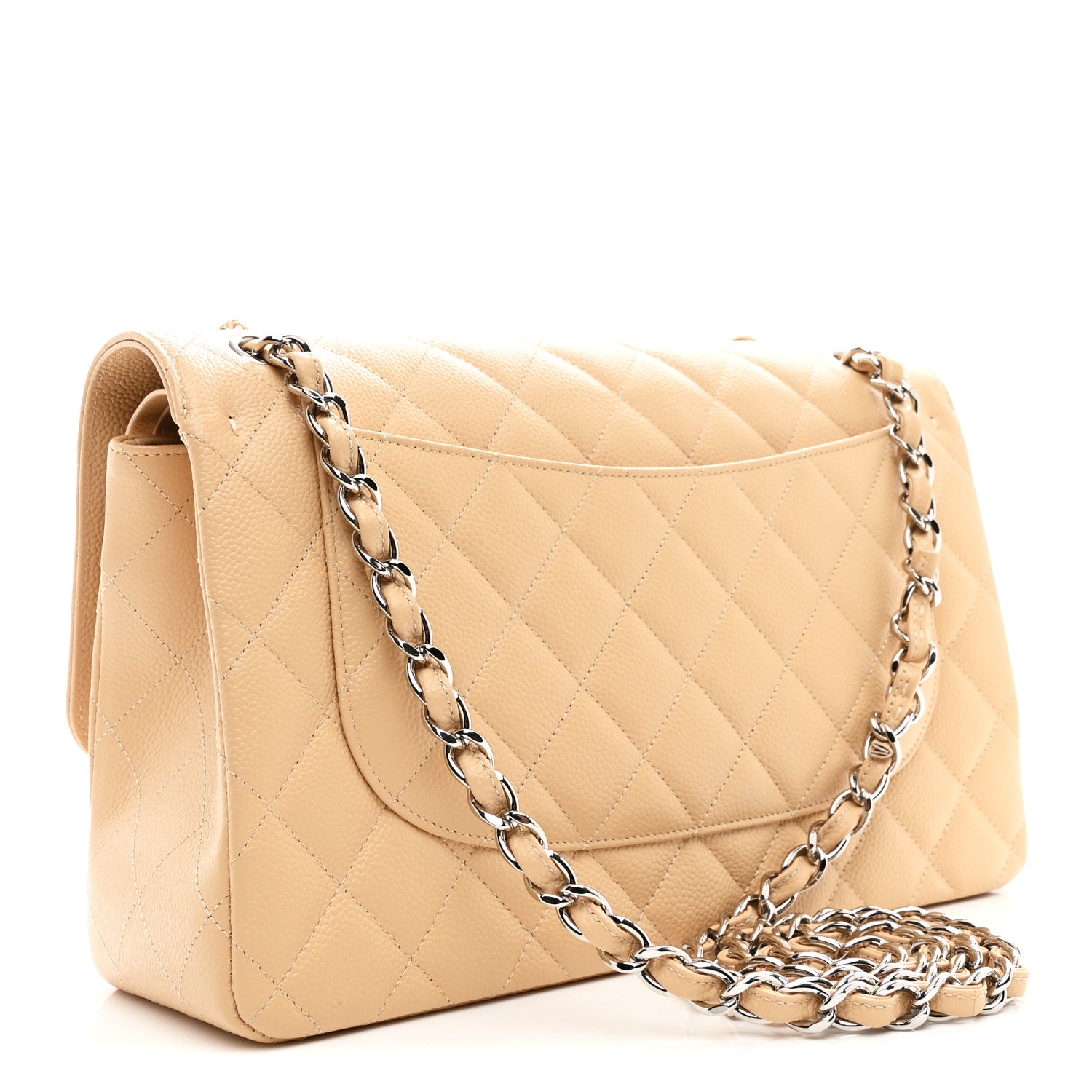 Chanel Caviar Quilted Jumbo Double Flap Beige Clair 3 of 10
