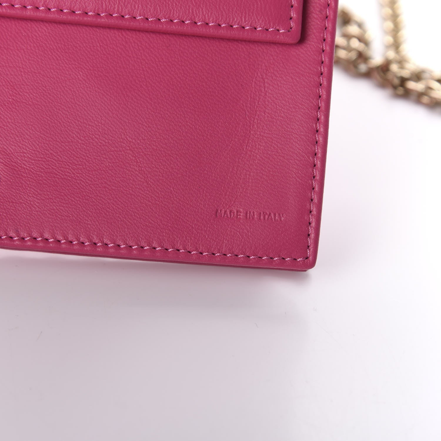 Fendi Nappa Logo Embossed Wallet On Chain Fuxia 10 of 13