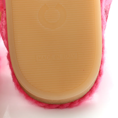 Chanel Cord Lambskin Quilted Logo Sandals 37 Pink 11 of 11