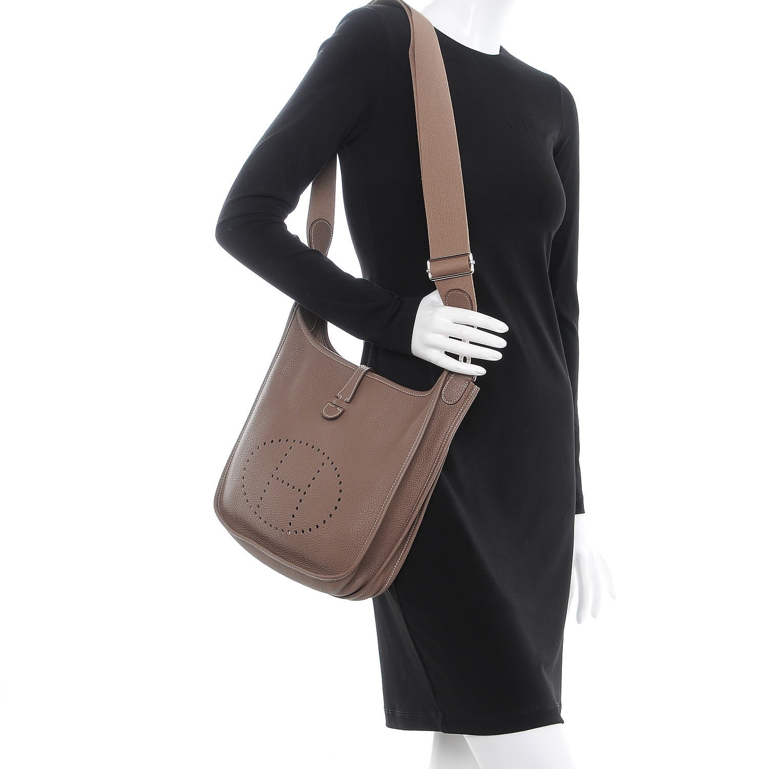 Hermes Taurillon Clemence Evelyne III PM Etoupe 2 of 7