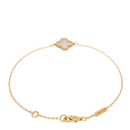 Van Cleef & Arpels 18K Yellow Gold Mother of Pearl Sweet Alhambra Bracelet 2 of 5