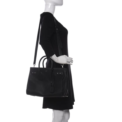 Saint Laurent Grained Calfskin Small Supple Sac De Jour Black 2 of 11