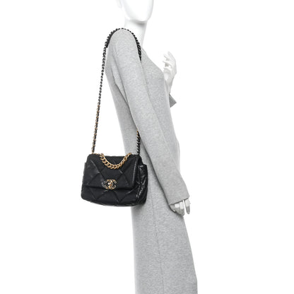 Chanel Lambskin Quilted Medium Chanel 19 Flap Black 2 of 10