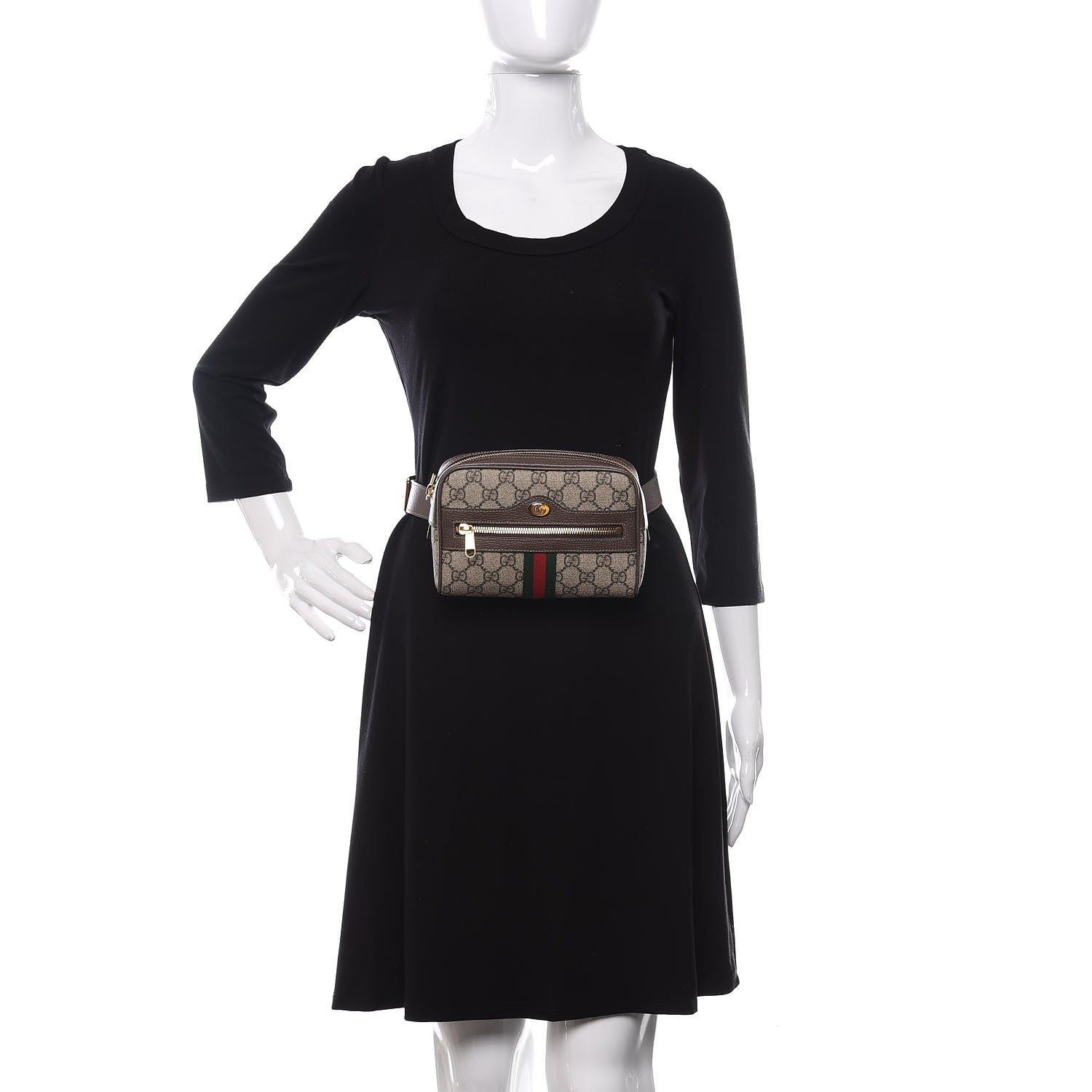 Gucci GG Supreme Monogram Web Small Ophidia Belt Bag 75 30 Dark Brown 2 of 11