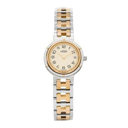 Hermes Stainless Steel 24mm Clipper Quartz Watch Gold 1 of 4