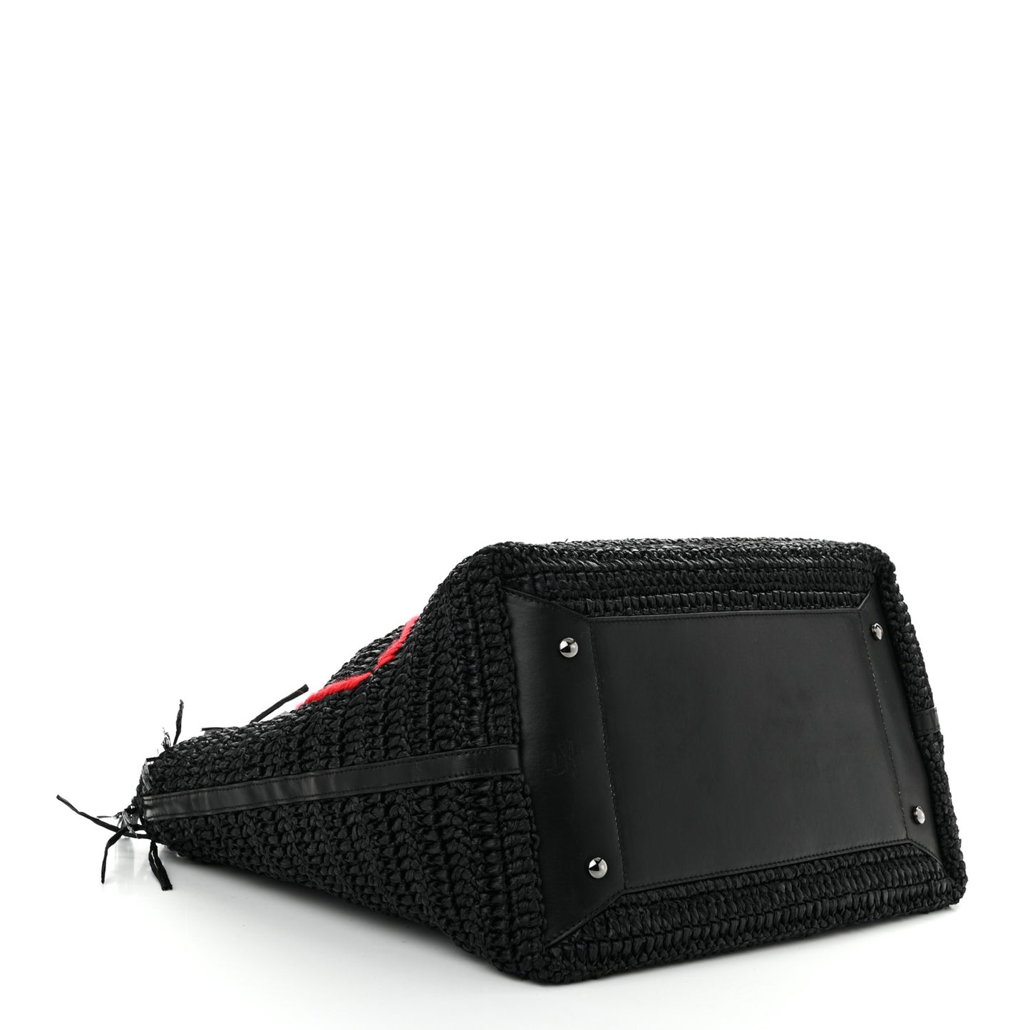Raffia Medium Frangibus Starlight Tote Black