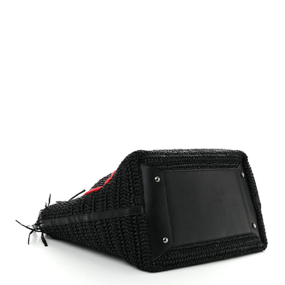 Christian Louboutin Raffia Medium Frangibus Starlight Tote Black 4 of 10