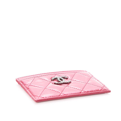 Chanel Patent Quilted Brilliant Card Holder Pink 4 of 8
