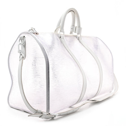 Louis Vuitton PVC Epi Embossed Wavy Keepall Bandouliere 50 White 2 of 16