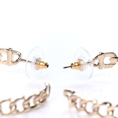 Chanel Crystal CC Vendome Hoop Earrings Gold 3 of 4