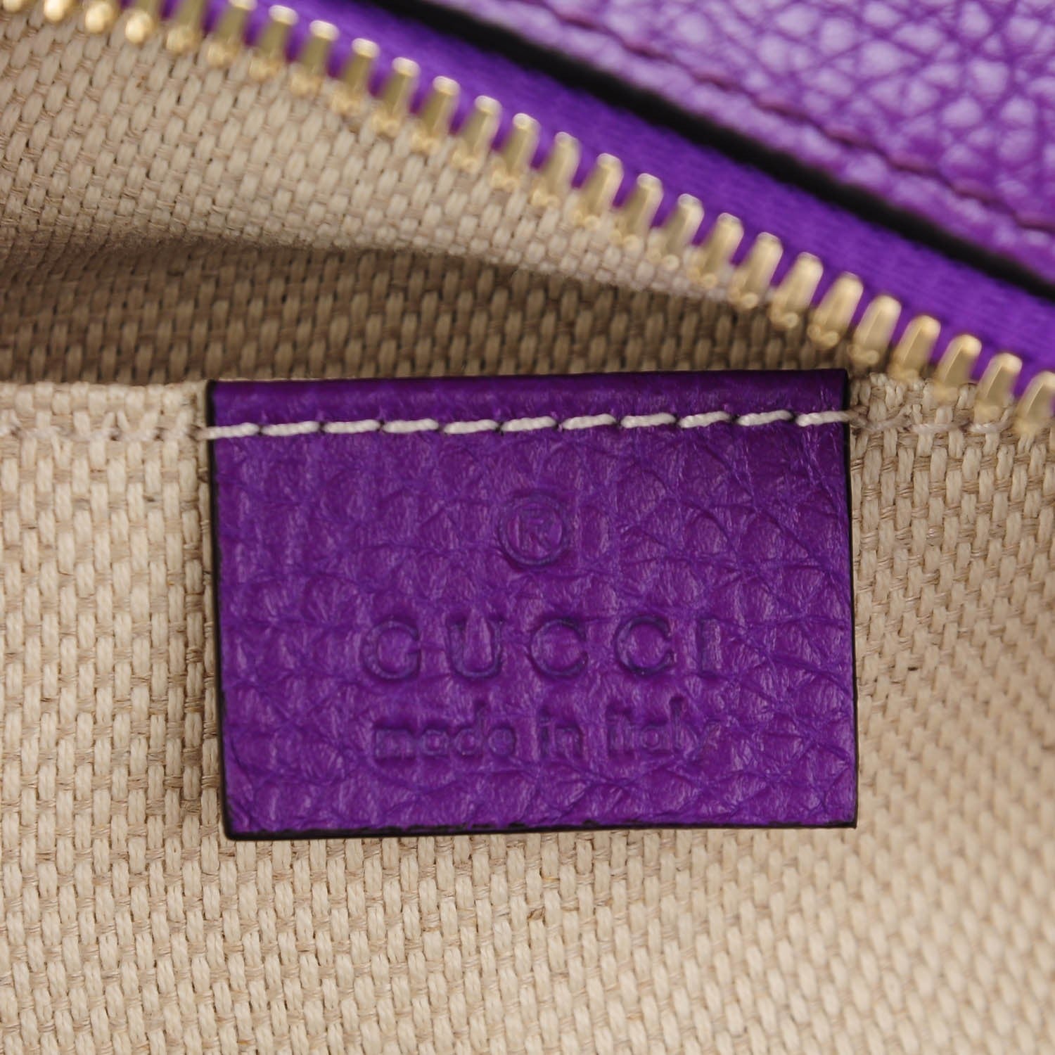 Gucci Pebbled Calfskin Small Soho Disco Bag Shine Purple 5 of 7