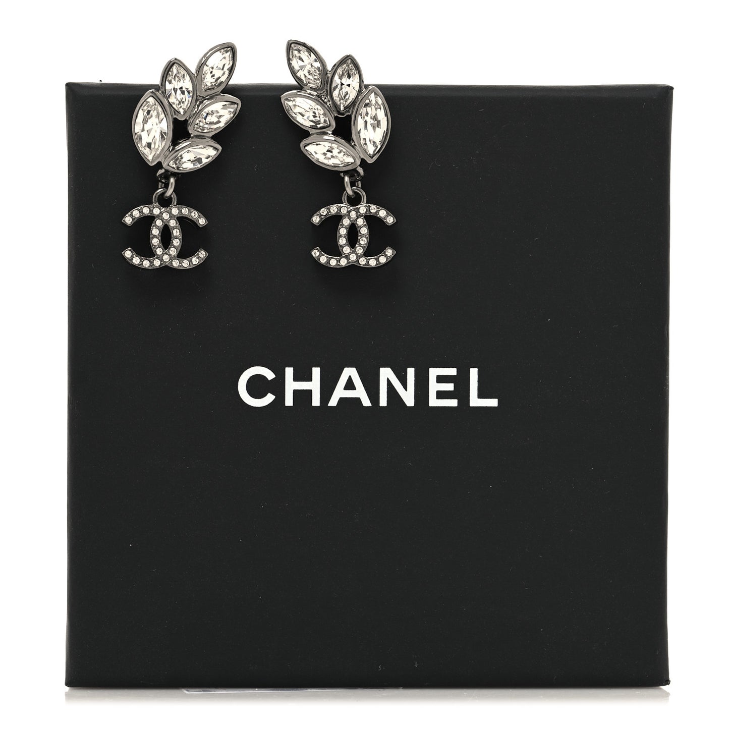 Crystal Sparkling Wheat CC Drop Earrings Silver