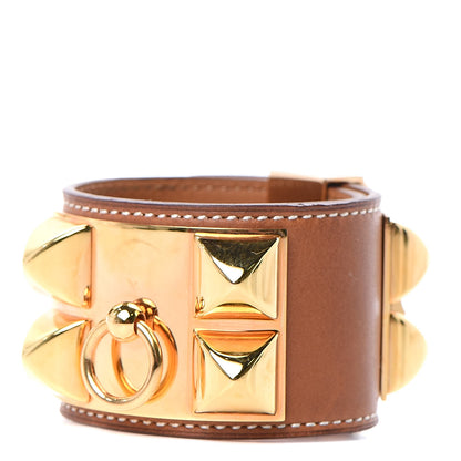 Hermes Barenia Collier de Chien CDC Bracelet S Fauve 1 of 7