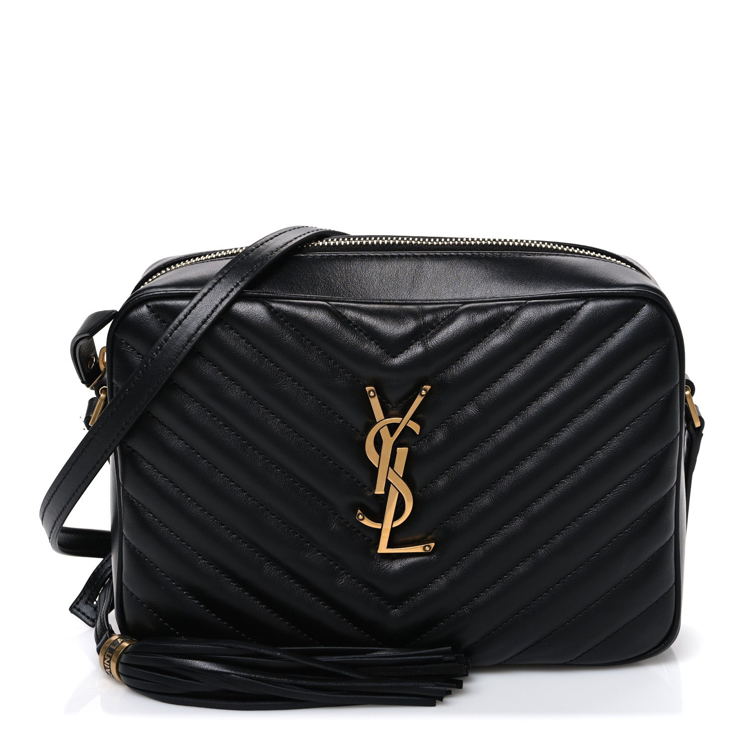 Saint Laurent Calfskin Matelasse Monogram Lou Camera Bag Black 1 of 11