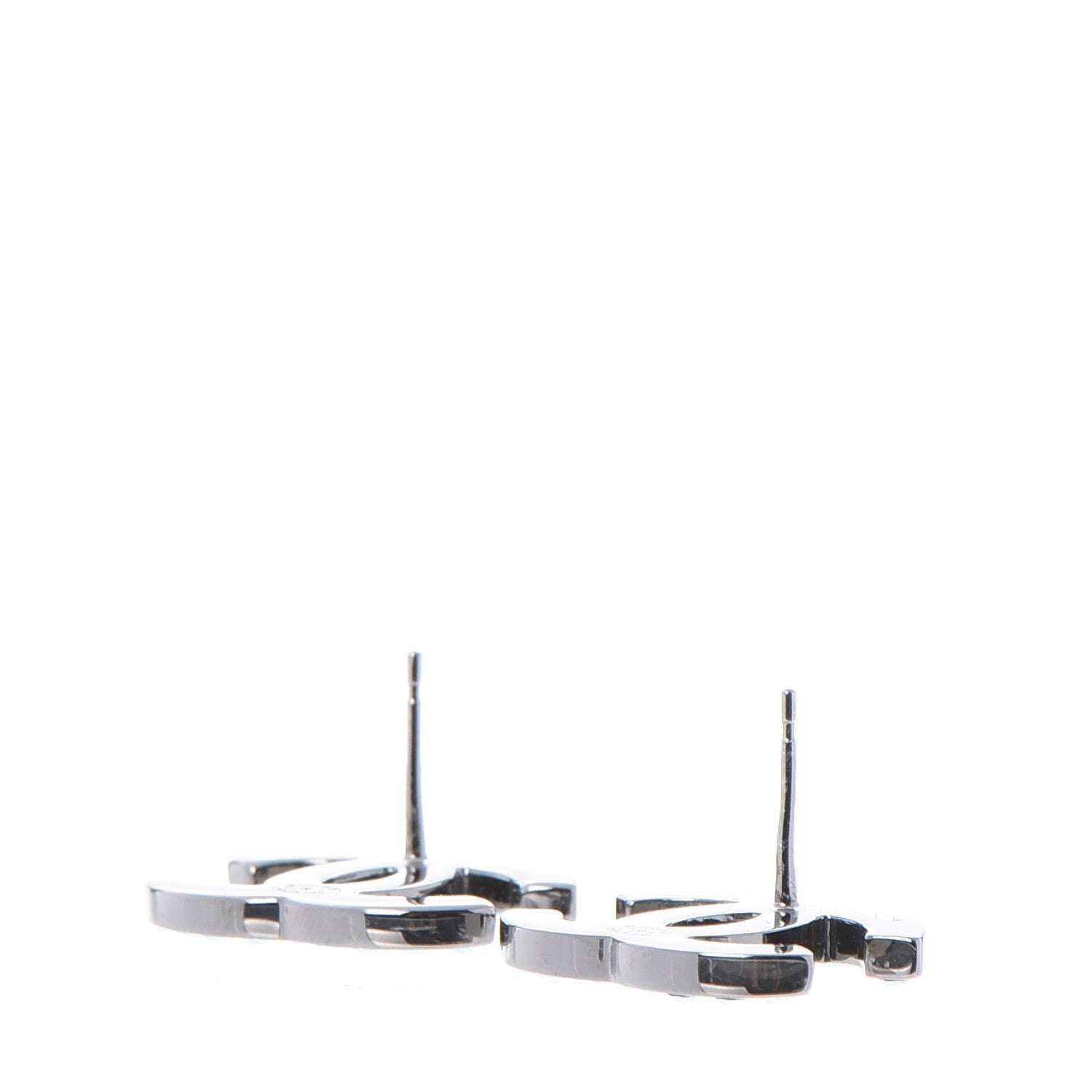 Chanel Iridescent Crystal CC Earrings Silver Multicolor 4 of 5