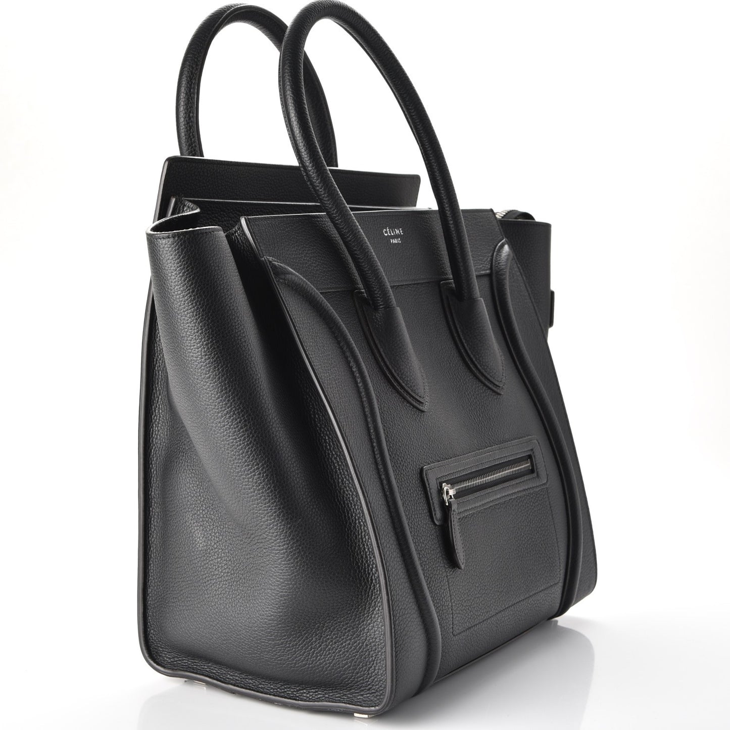 Drummed Calfskin Mini Luggage Black
