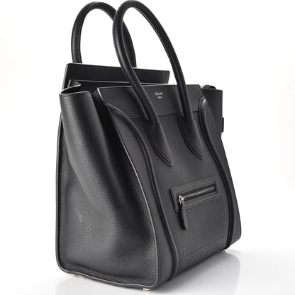 Celine Drummed Calfskin Mini Luggage Black 15 of 15
