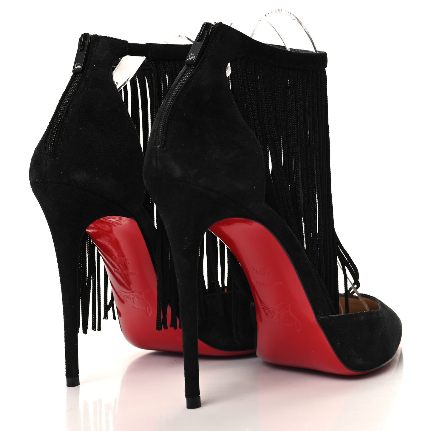 Veau Velours Fringe Courtain 100 Pumps 39.5 Black