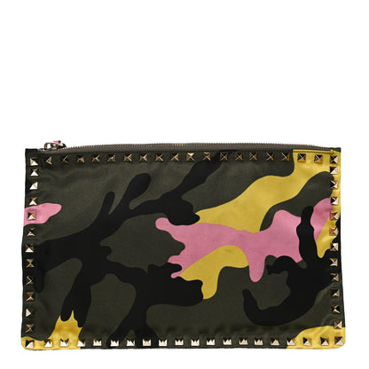 Valentino Garavani Nylon Camouflage Print Rockstud Zip Pouch Multicolor 1 of 10