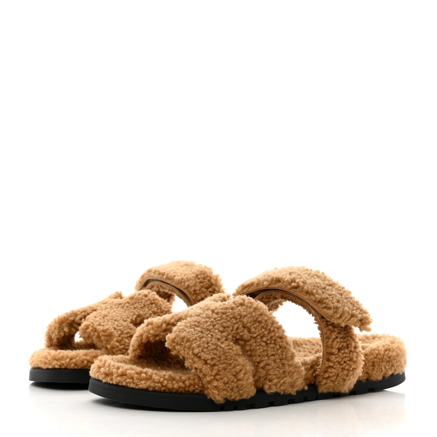 Hermes Woolskin Mens Chypre Sandals 41 Beige Gobi 3 of 8
