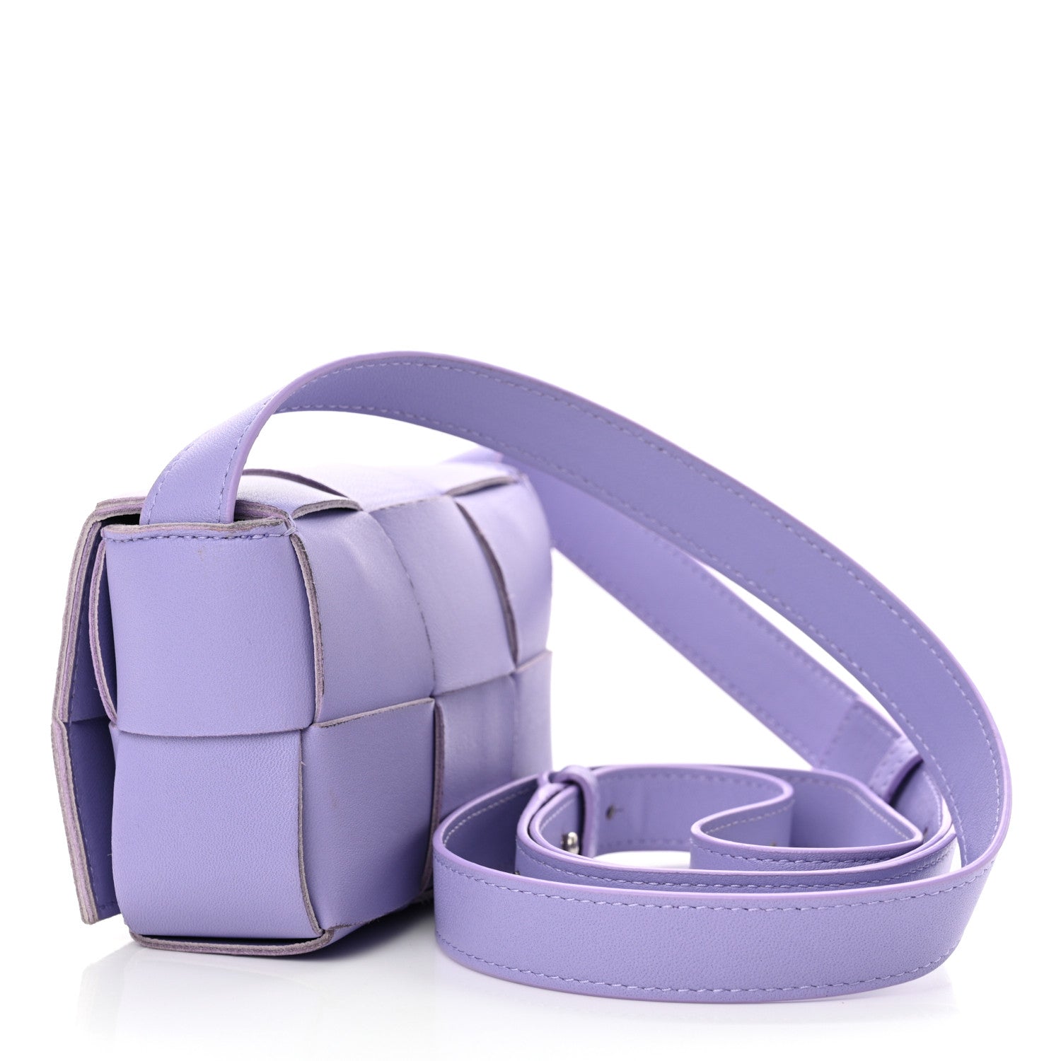 Bottega Veneta Lambskin Intreccio Candy Cassette Crossbody Bag Wisteria 3 of 10