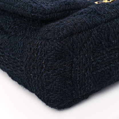 Chanel Tweed Quilted Medium Chanel 19 Flap Navy Blue Black 9 of 10