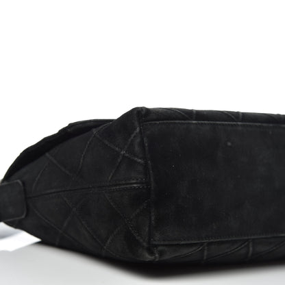 Chanel Suede Quilted Flap Shoulder Bag Black 5 of 11