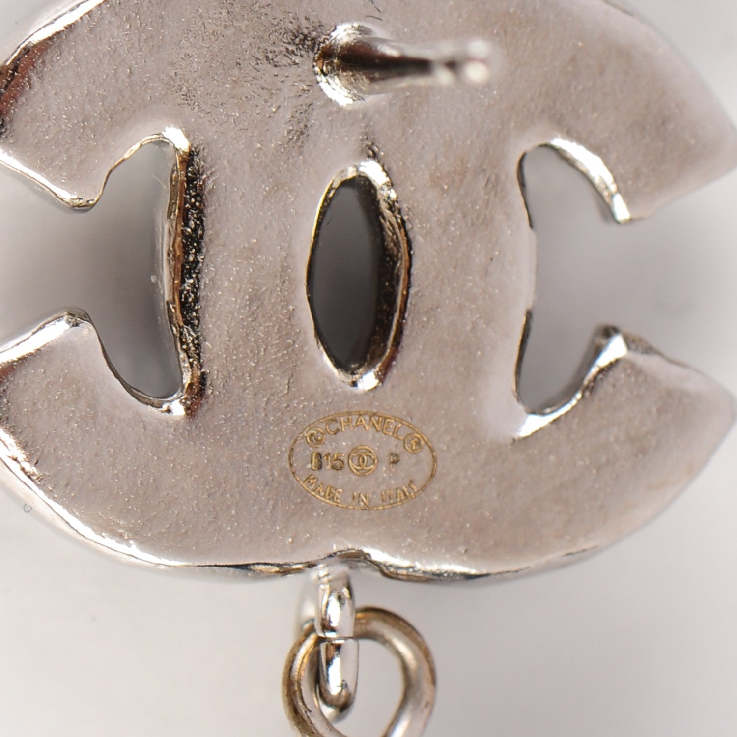 Chanel Enamel CC Pearl Dangle Earrings Navy Silver 4 of 4