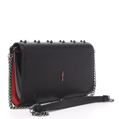 Christian Louboutin Calfskin Spikes Loubinthesky Paloma Clutch Black 3 of 11
