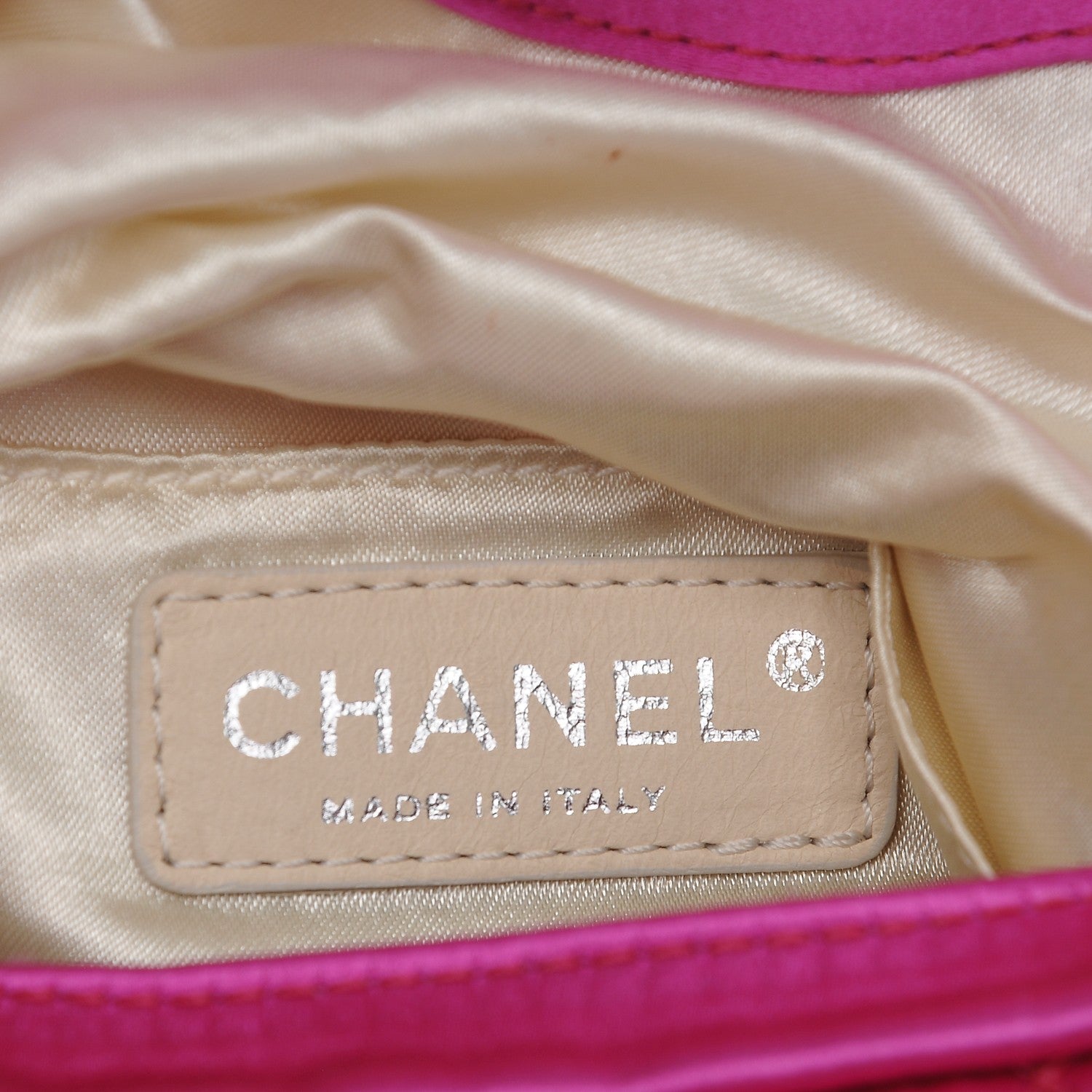 Chanel Satin Quilted Flap Clutch Fuchsia 8 of 8