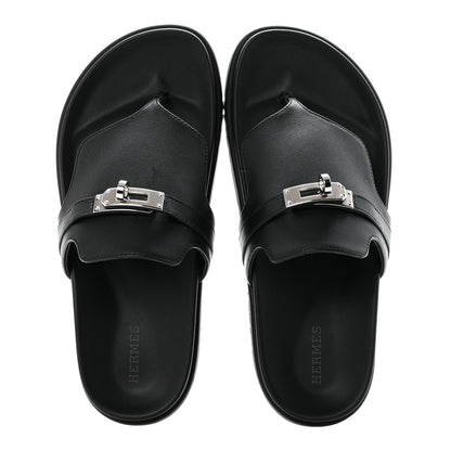 Hermes Calfskin Womens Empire Sandals 38 Black 3 of 20