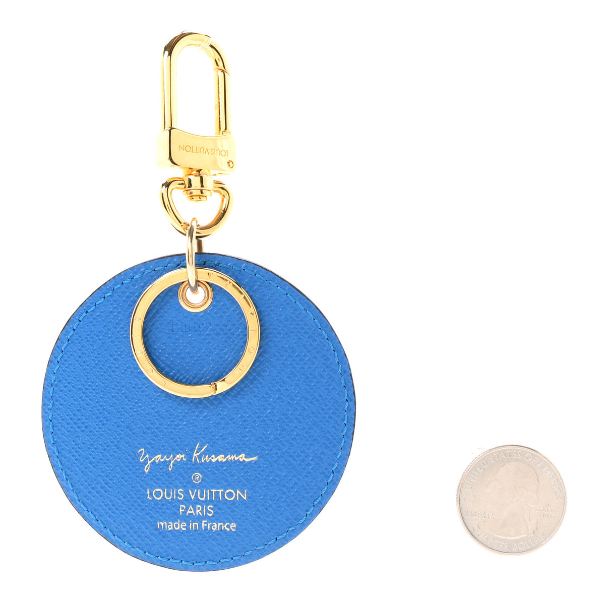 Louis Vuitton Monogram Kusama Pumpkin Dots Key Ring Blue 2 of 4