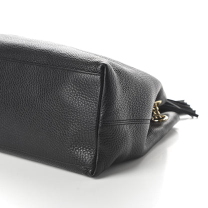 Gucci Pebbled Calfskin Medium Soho Chain Shoulder Bag Black 9 of 12