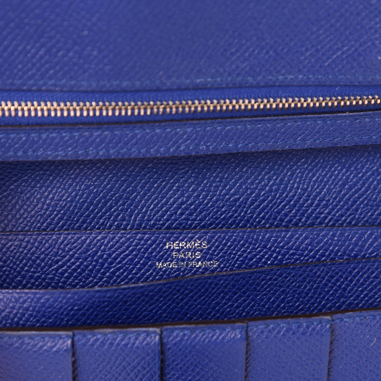 Hermes Epsom Bearn Gusset Wallet Bleu Electrique 10 of 11