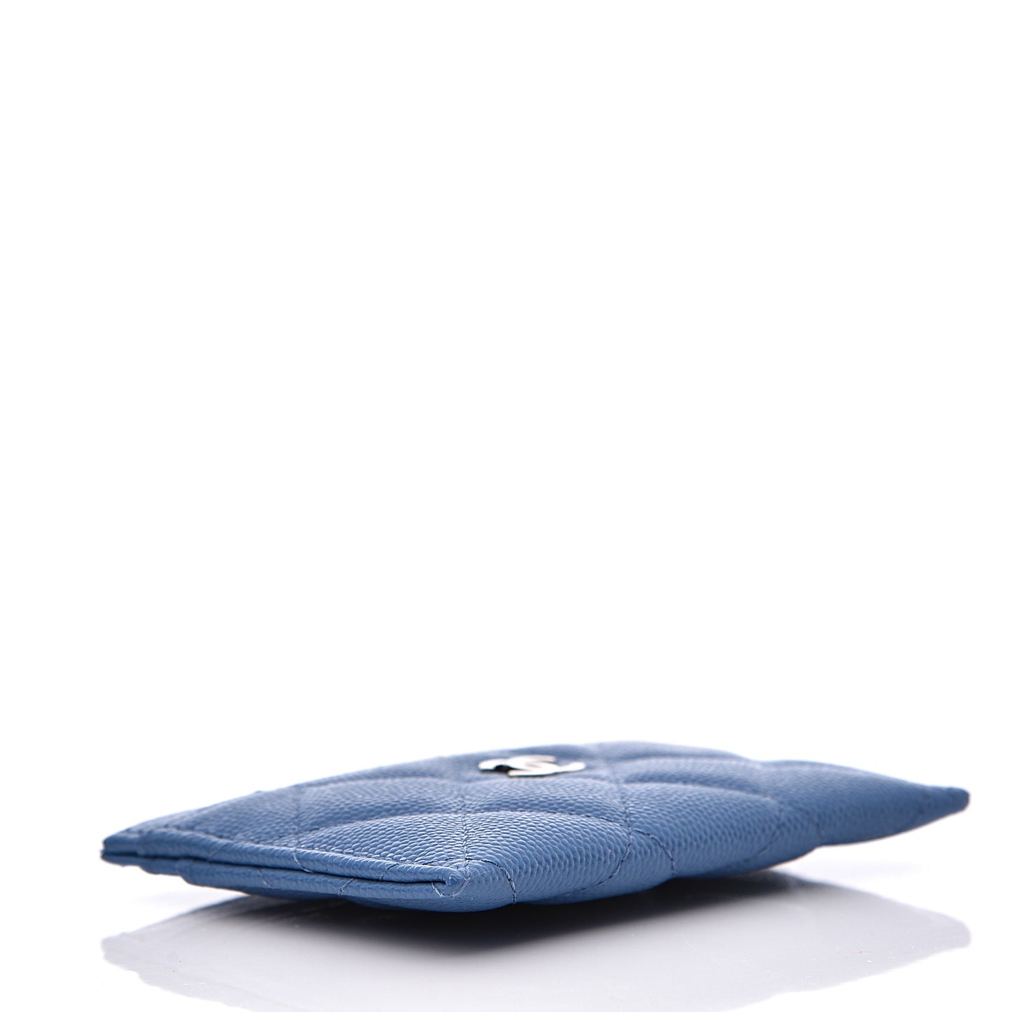 Caviar Quilted Card Holder Blue