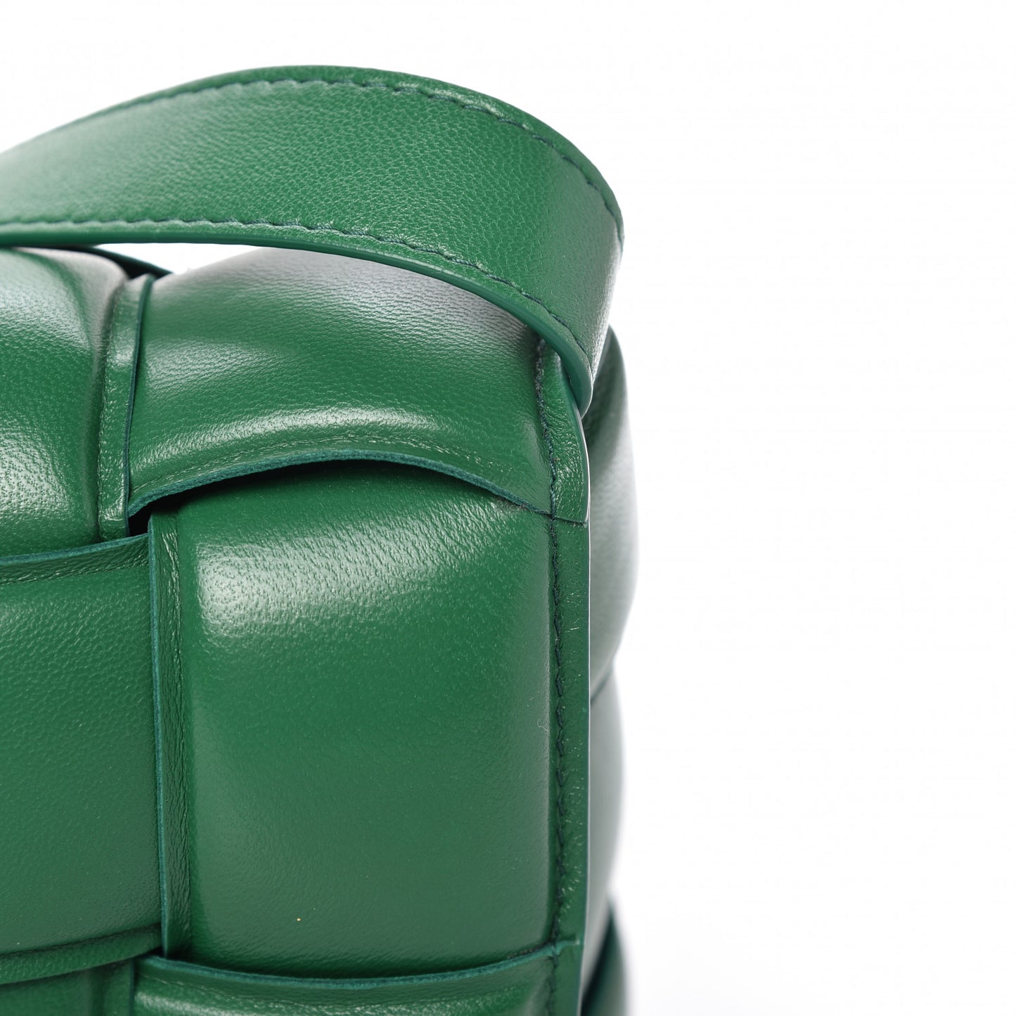 Nappa Maxi Intreccio Padded Cassette Crossbody Bag Racing Green