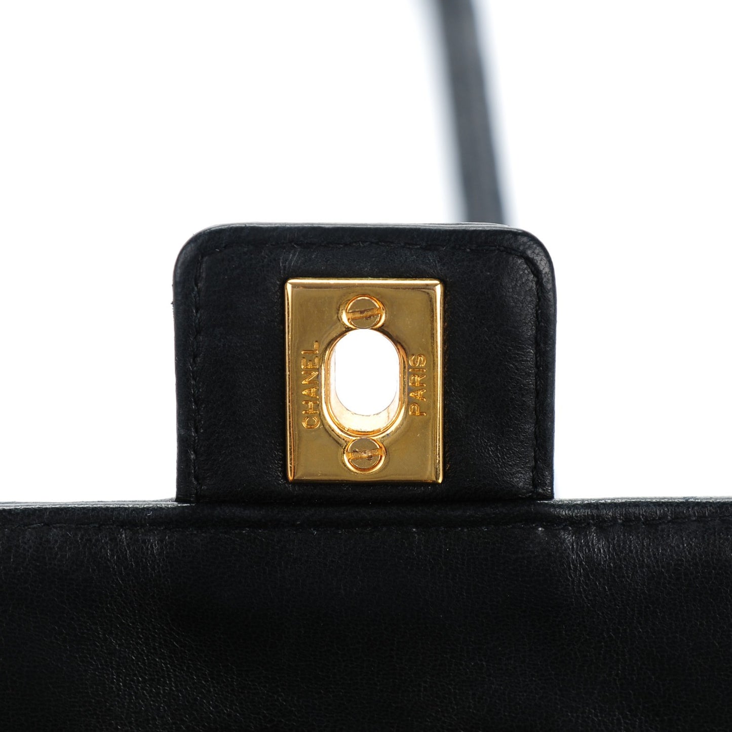 Lambskin Vertical Quilt Small Flap Black