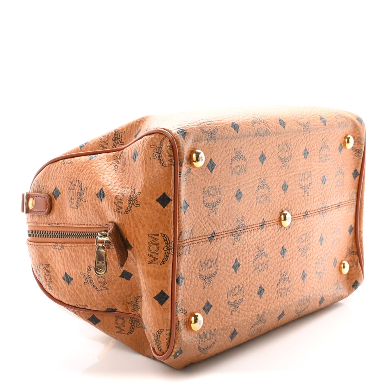 MCM Visetos Essential Boston Bag Cognac 4 of 9