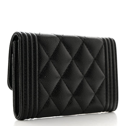 Chanel Caviar Quilted Boy Flap Card Holder Black 3 of 9