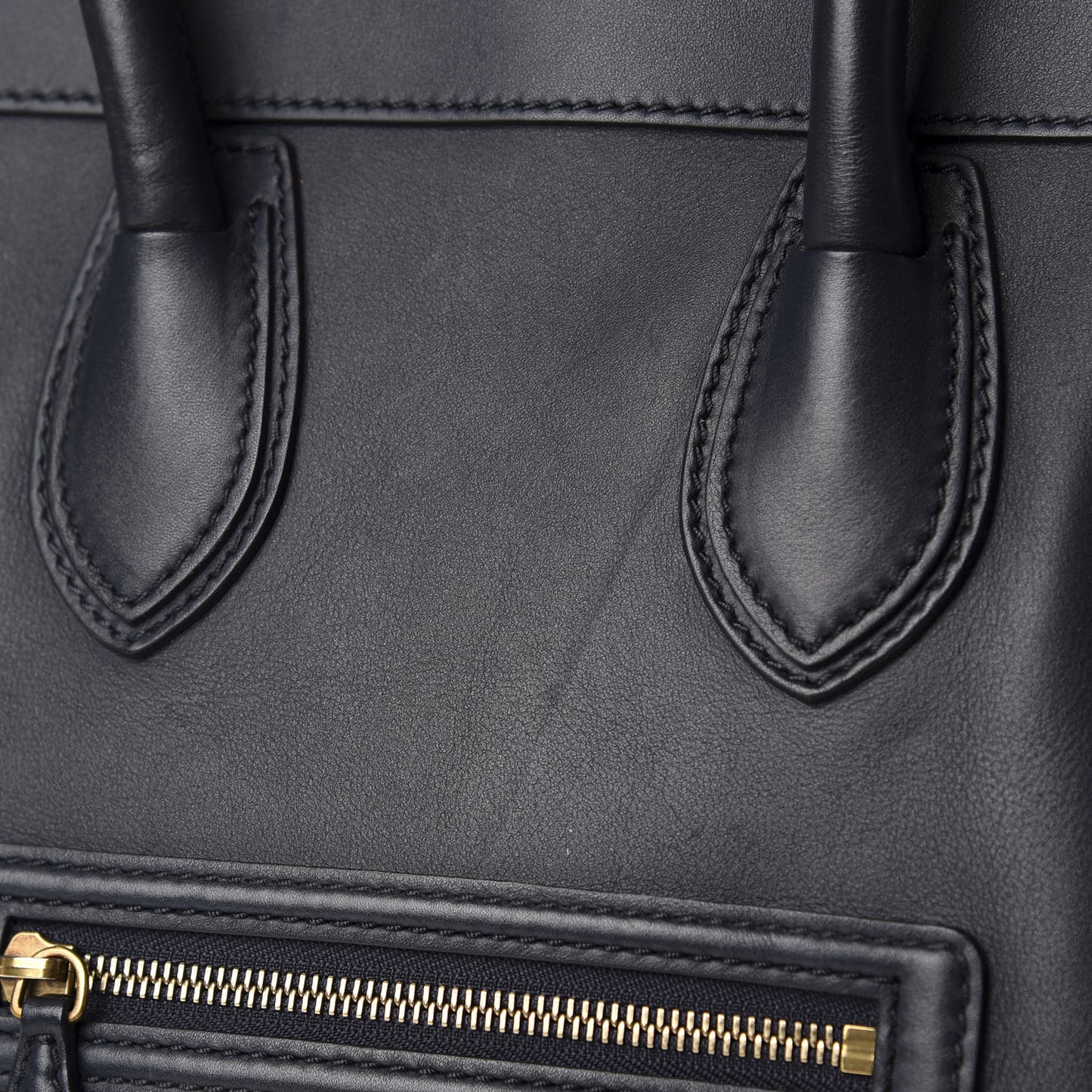 Smooth Calfskin Mini Luggage Navy Blue