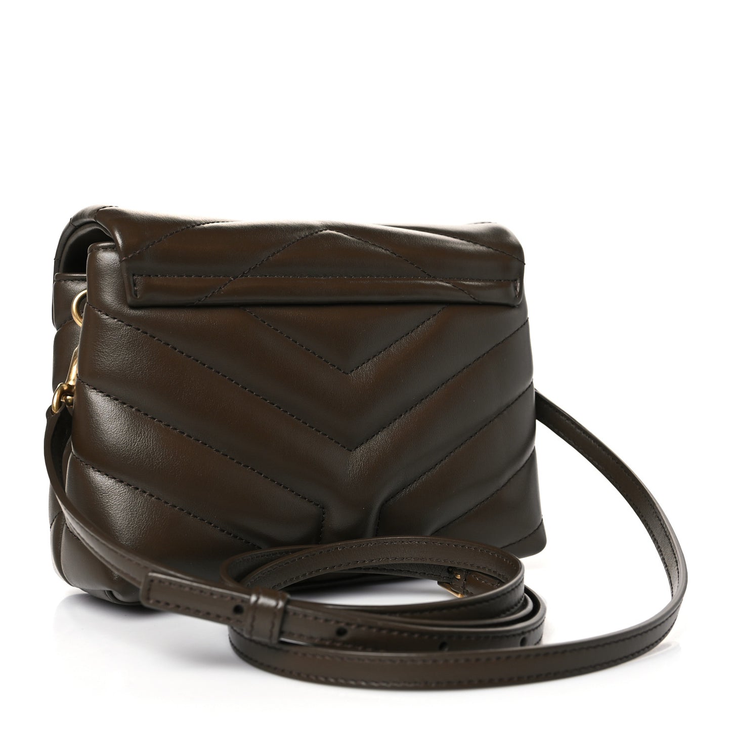 Calfskin Y Quilted Monogram Toy Loulou Crossbody Bag Soil Brown