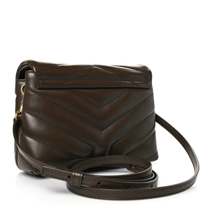 Saint Laurent Calfskin Y Quilted Monogram Toy Loulou Crossbody Bag Soil Brown 3 of 9