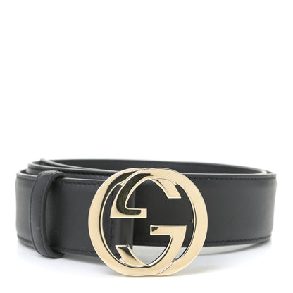 Gucci Calfskin Interlocking G 37mm Belt 85 34 Black 1 of 6