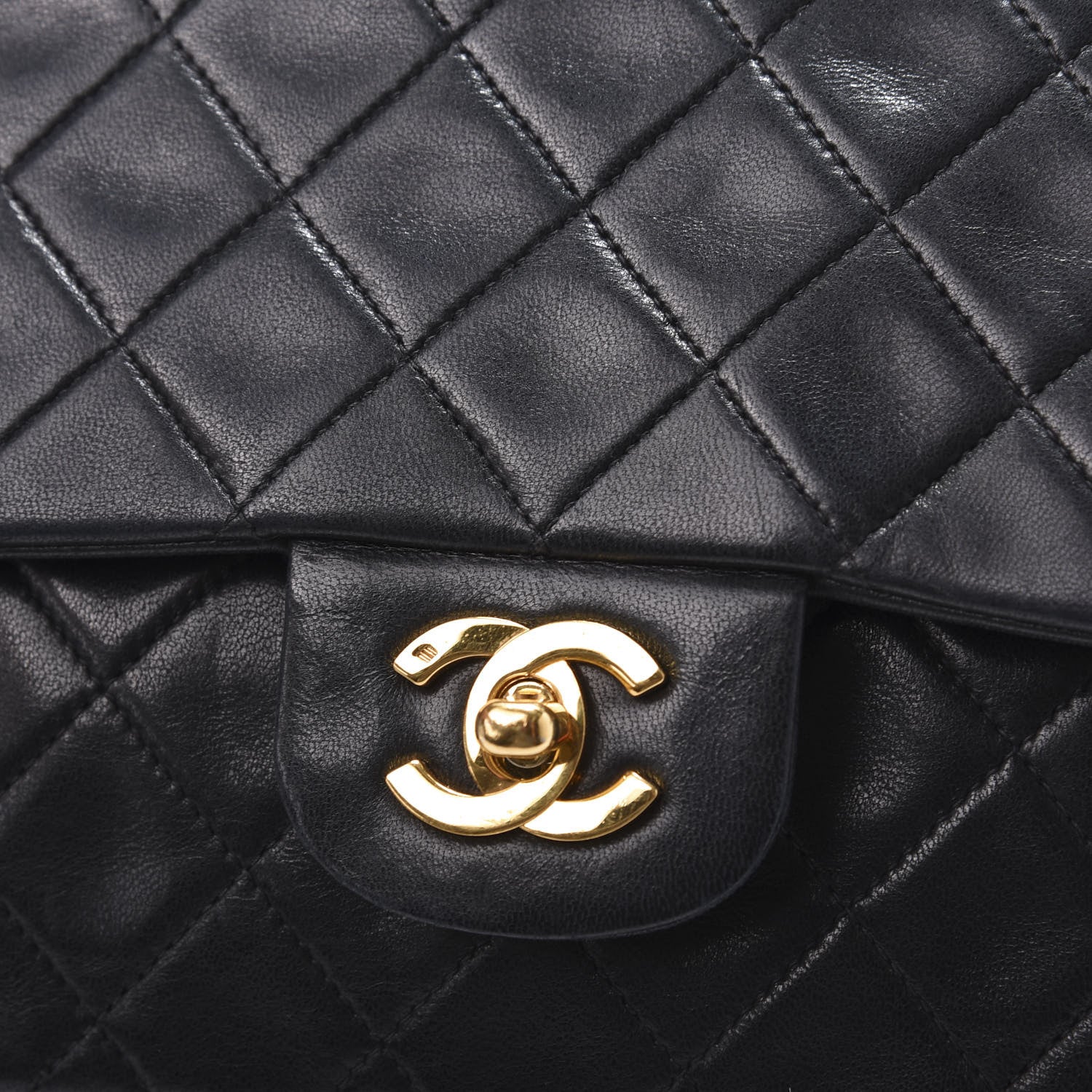 Chanel Lambskin Quilted Medium Double Flap Black 11 of 11