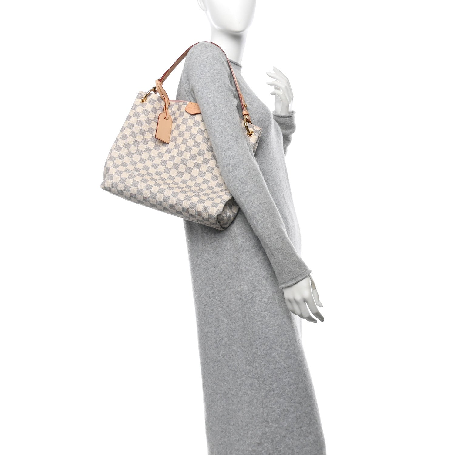 Louis Vuitton Damier Azur Graceful PM Rose Ballerine 2 of 9